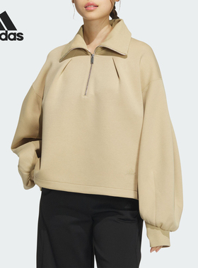Adidas/阿迪达斯官方正品新款女士半开襟运动翻领套头衫JJ3796