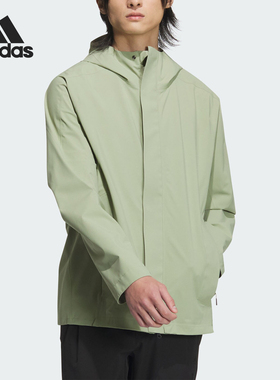 Adidas/阿迪达斯官方正品新款男士抗风防水休闲运动冲锋衣JI8697