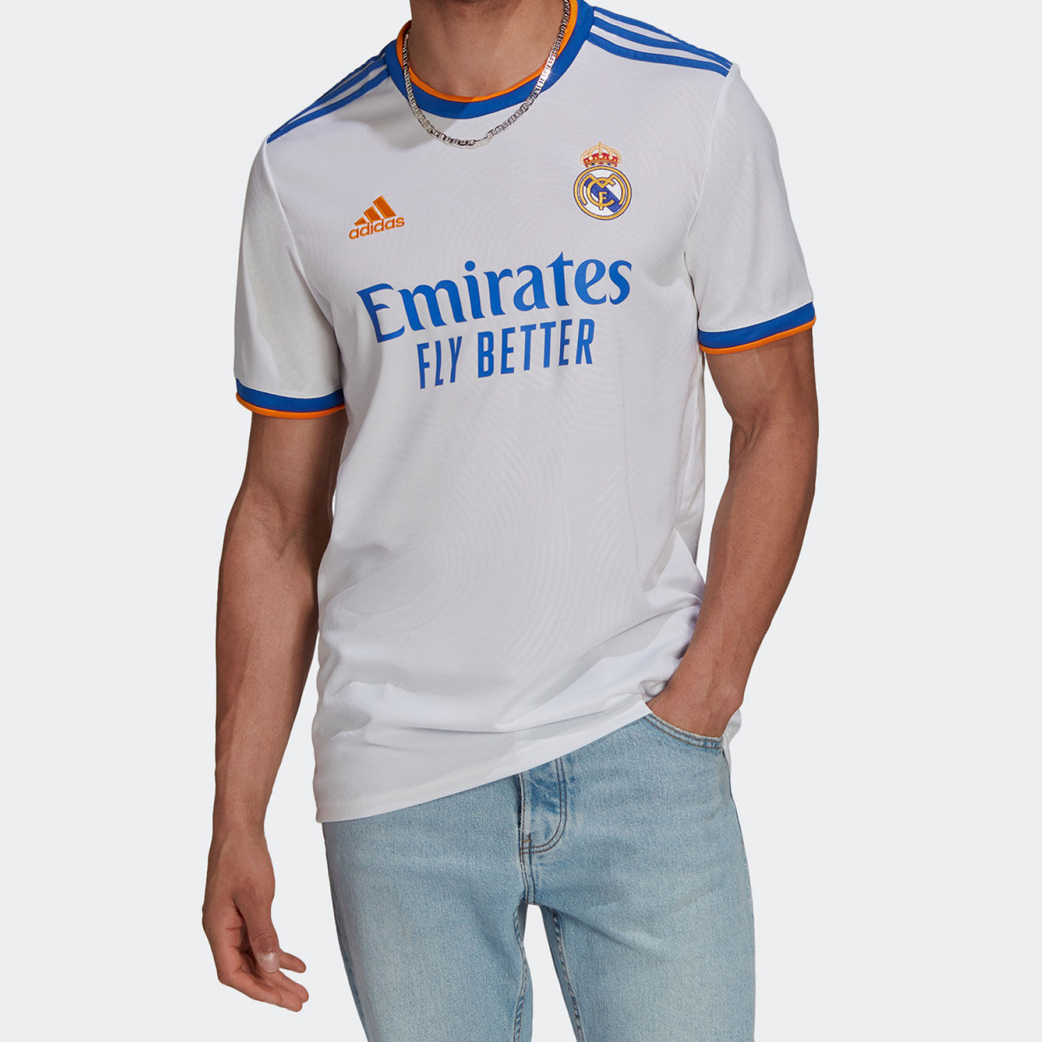 Adidas/阿迪达斯正品21-22皇马主场球迷版男子足球服球衣GQ1359