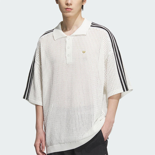 Adidas/阿迪达斯正品三叶草男运动宽松休闲透气翻领短袖T恤KF0403