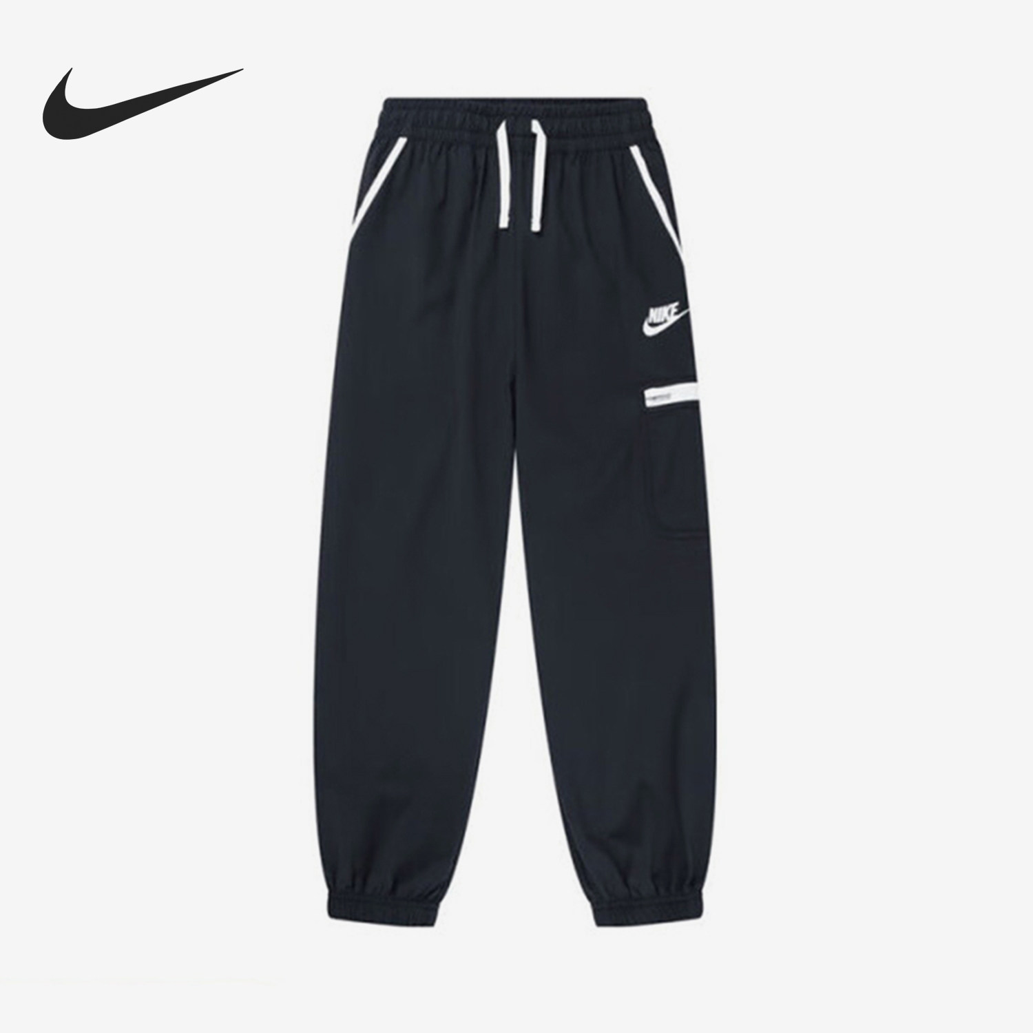 Nike/耐克正品夏季大童中腰系带宽松休闲针织长裤II3066-010