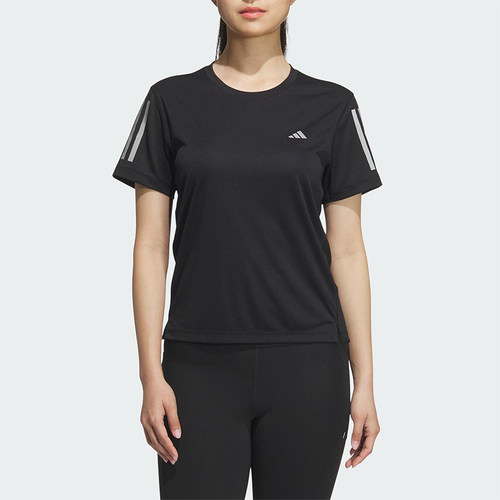 Adidas/阿迪达斯正品2025夏季女士跑步经典针织运动短袖JZ2200