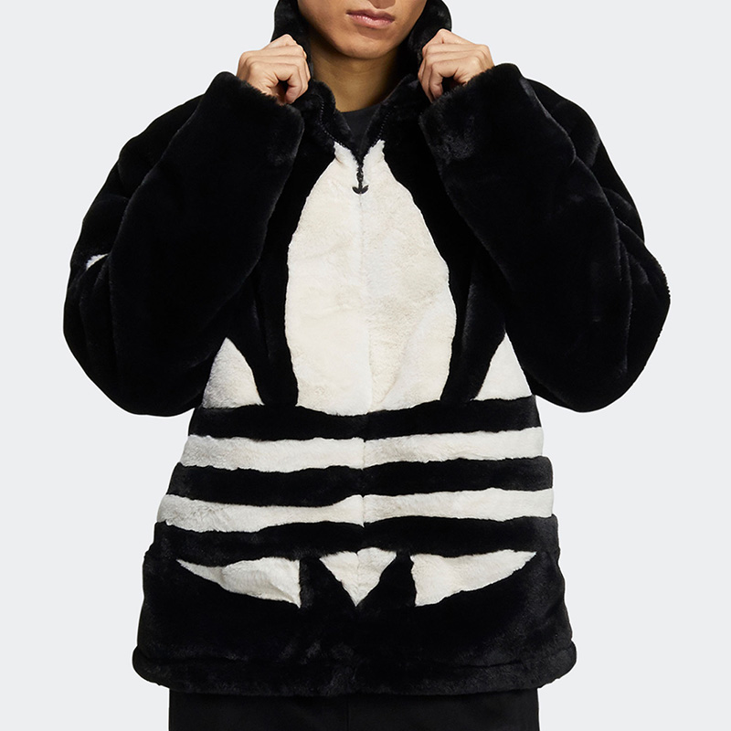 阿迪达斯男女毛绒夹克外套