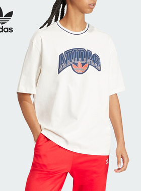 Adidas/阿迪达斯官方正品三叶草LOGO GFX TEE女士运动T恤IU2491