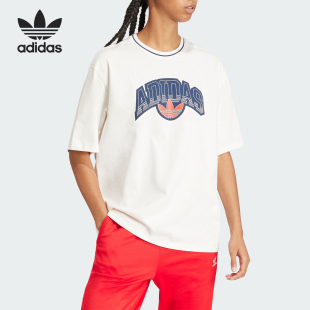 Adidas 三叶草LOGO GFX TEE女士运动T恤IU2491 阿迪达斯官方正品