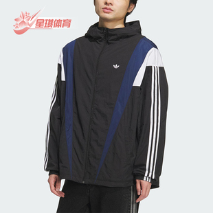 运动梭织拼接连帽宽松外套KS3552 三叶草男士 Adidas 阿迪达斯正品