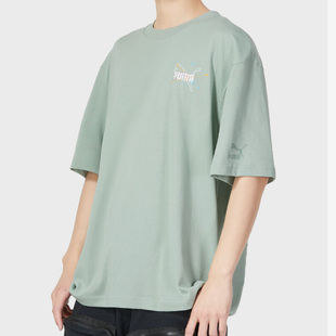 新款 夏季 彪马正品 宽松短袖 T恤624938 圆领男女同款 Puma