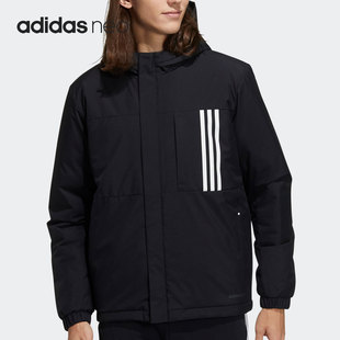 Adidas 男子保暖休闲运动连帽棉服H45251 NEO 阿迪达斯官方正品