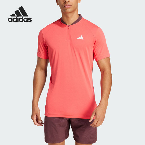 Adidas/阿迪达斯正品夏季新款男士网球半拉链运动短袖JC9295