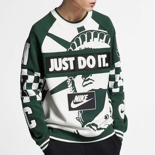 133 Nike 耐克正品 舒适运动男士 圆领针织宽松透气休闲卫衣AR1984
