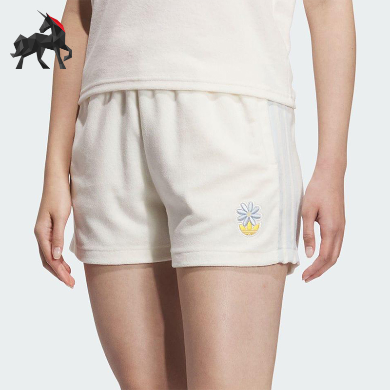 Adidas/阿迪达斯正品三叶草女士条纹透气经典小雏菊短裤KE5079