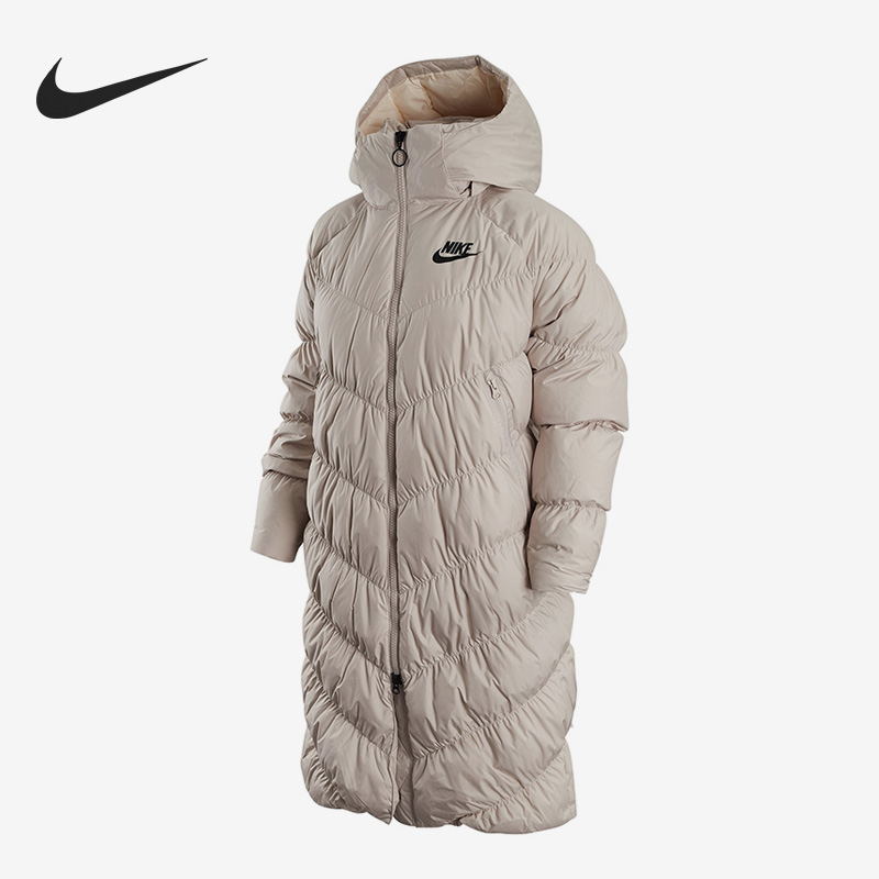 耐克女子中长款休闲连帽羽绒服