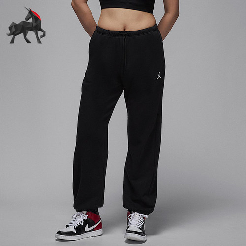 Nike/耐克正品JORDAN女士休闲松紧腰针织束脚刺绣长裤IB2505-010