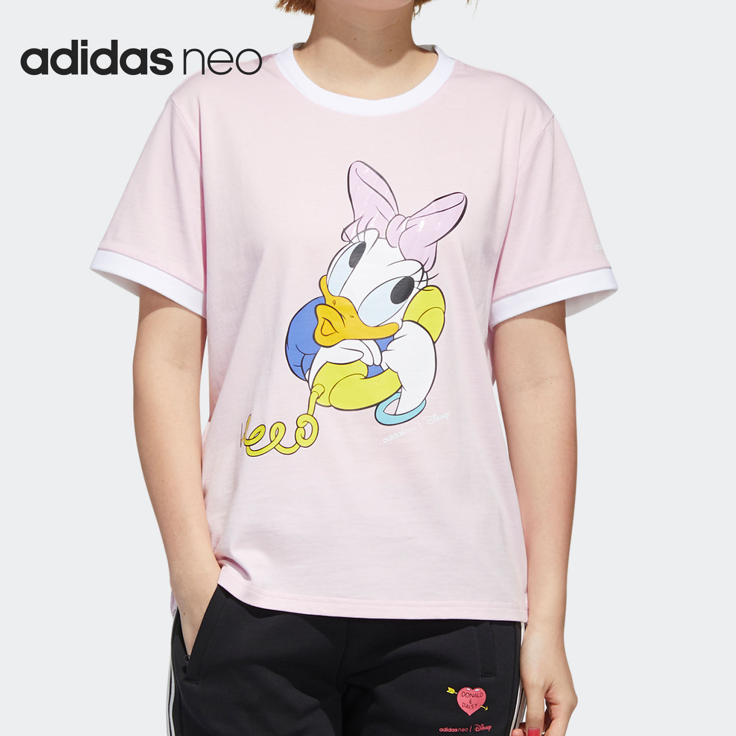 Adidas/阿迪达斯正品NEO女装夏季新款运动透气休闲短袖T恤GJ5624