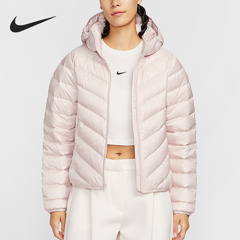 Nike/耐克正品冬季女士透气拉链连帽简约保暖羽绒服HV5106-667