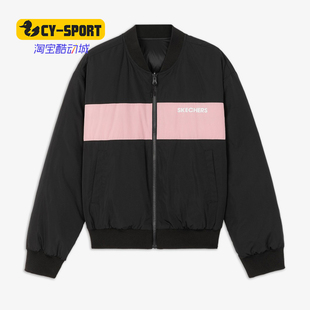 Skechers/斯凯奇秋冬新款女子棒球服夹克梭织短款羽绒服
