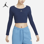 耐克正品 Air Jordan女子运动休闲简约长袖 Nike T恤DQ4466 410