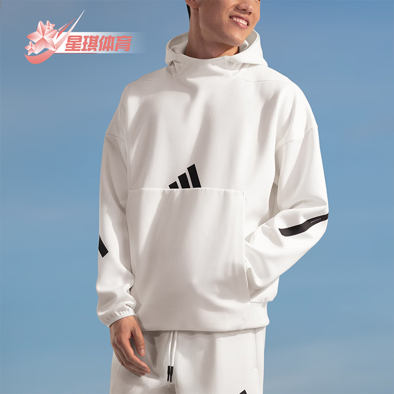 阿迪达斯男士保暖连帽卫衣