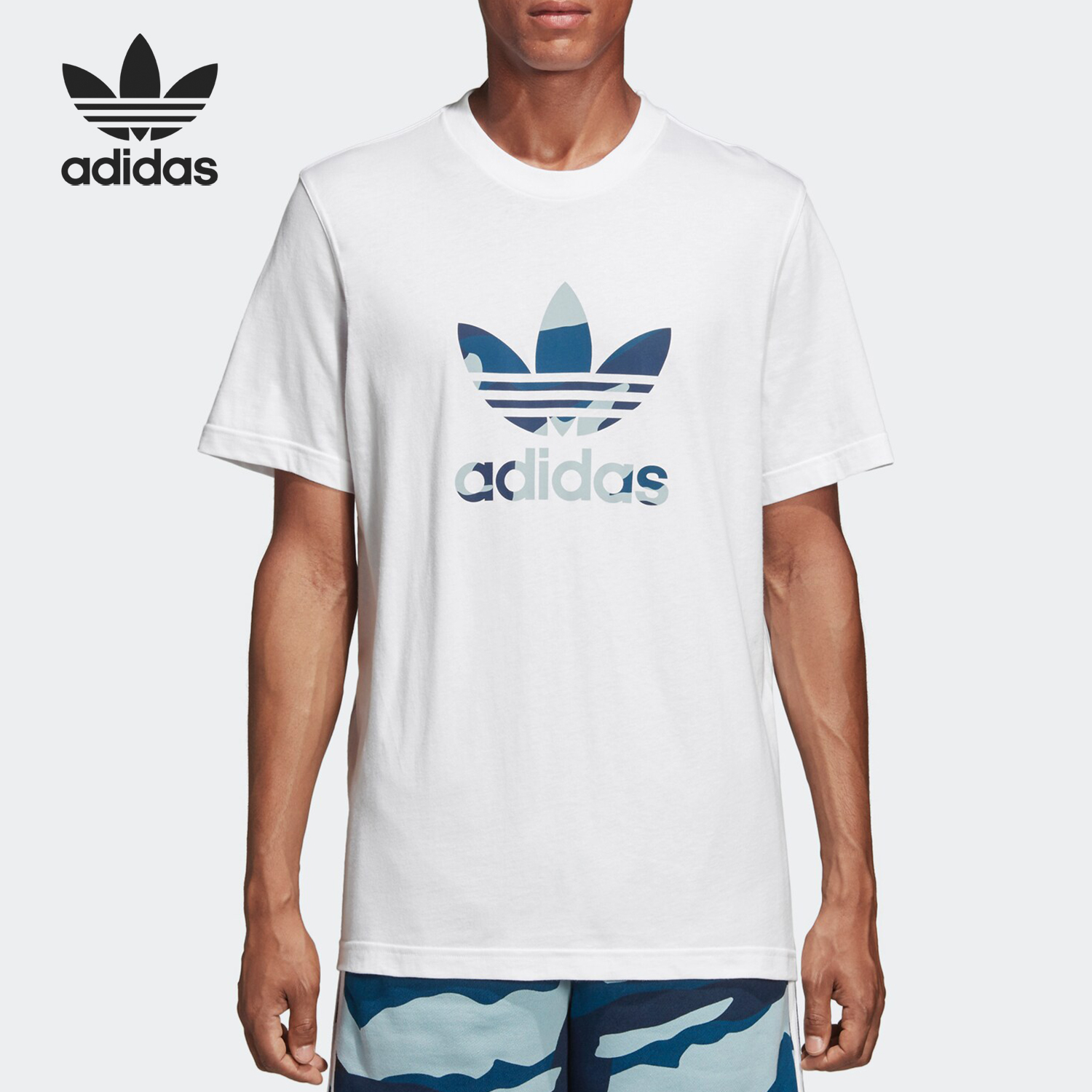 阿迪达斯男士圆领短袖T恤