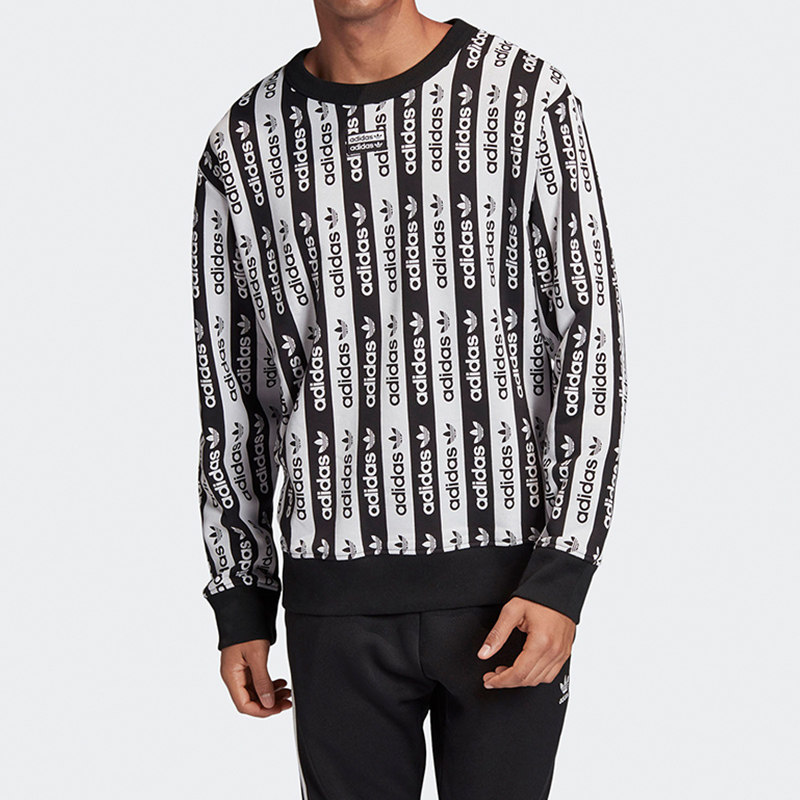 阿迪达斯男士印花圆领卫衣