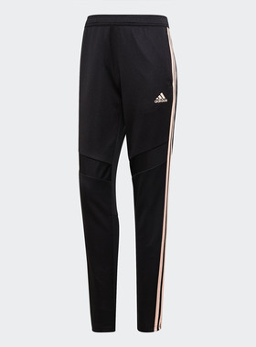 Adidas/阿迪达斯正品女子Tiro 19黑色glow粉色训练运动裤FJ9407