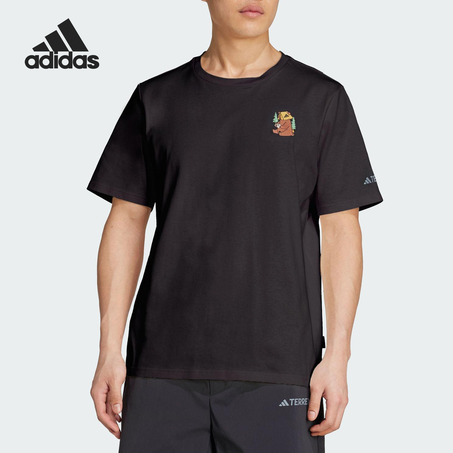 阿迪达斯男女针织休闲户外短袖