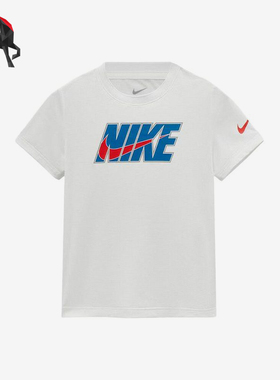 Nike/耐克正品新款儿童白色圆领印花套头经典短袖T恤IZ8365-100