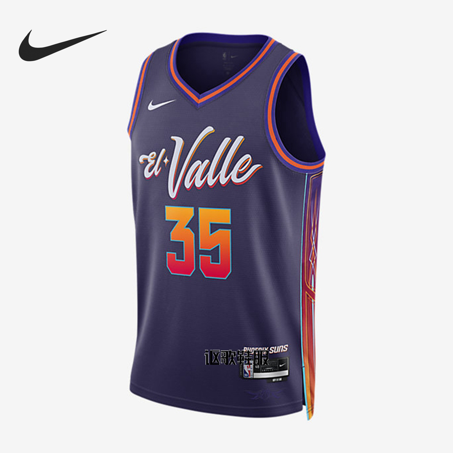 Nike/耐克正品新款男子菲尼克斯太阳队篮球运动背心DX8516