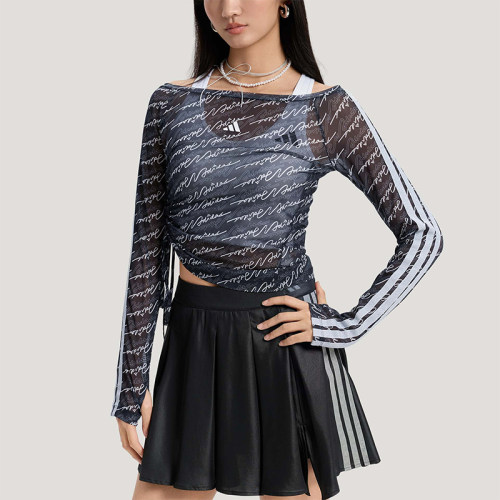 Adidas/阿迪达斯正品DCE MESH LS TEE女士运动时尚长袖T恤KS5308