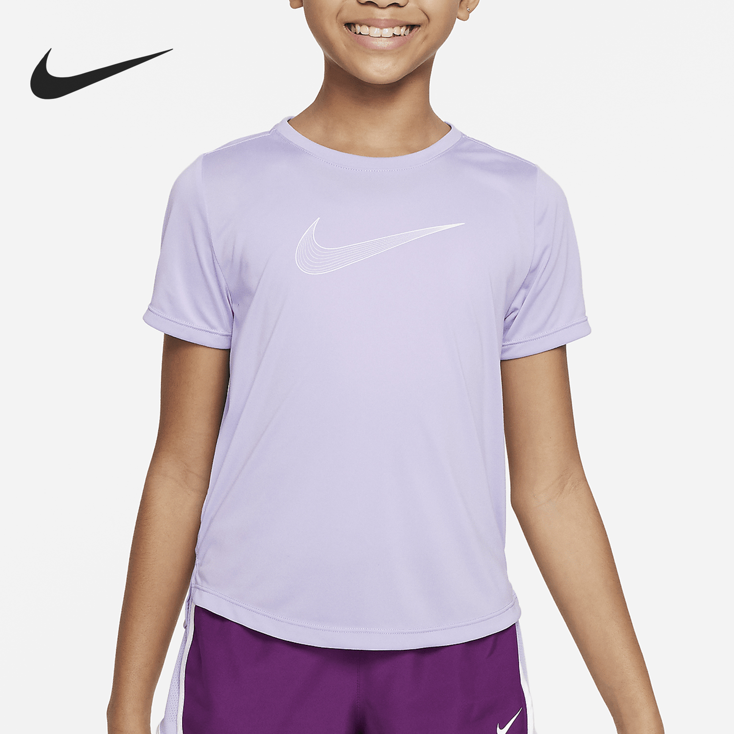 Nike/耐克正品One Dri-FIT大童女孩训练短袖T恤DD7639-515