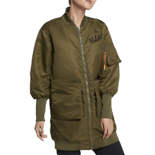 Nike/耐克官方女子中长款立领休闲运动轻盈保暖棉服 932050
