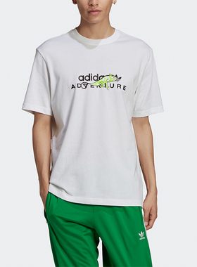 Adidas/阿迪达斯正品三叶草男士时尚印花运动休闲短袖GN2323
