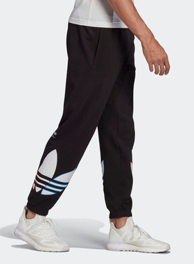 Adidas/阿迪达斯正品三叶草冬新款大logo运动裤子收口长裤 GN3574