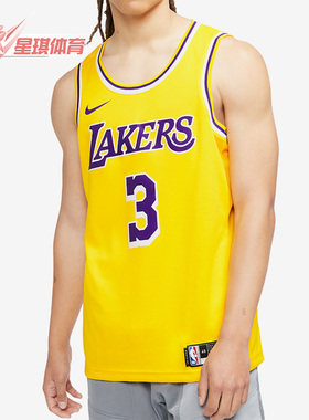 Nike/耐克正品男洛杉矶湖人队篮球秋衣透气无袖背心T恤AA7099-742