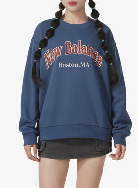 New Balance/NB正品运动女子加绒保暖圆领卫衣套头衫AWT44313-VTI