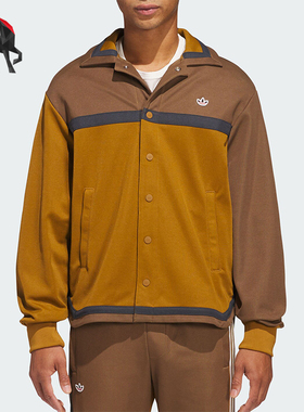 Adidas/阿迪达斯正品三叶草男女翻领复古运动拼接外套IY8664