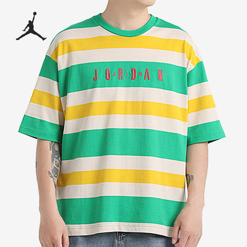 Nike/耐克正品Air Jordan男子休闲条纹宽松短袖T恤DV6668-310