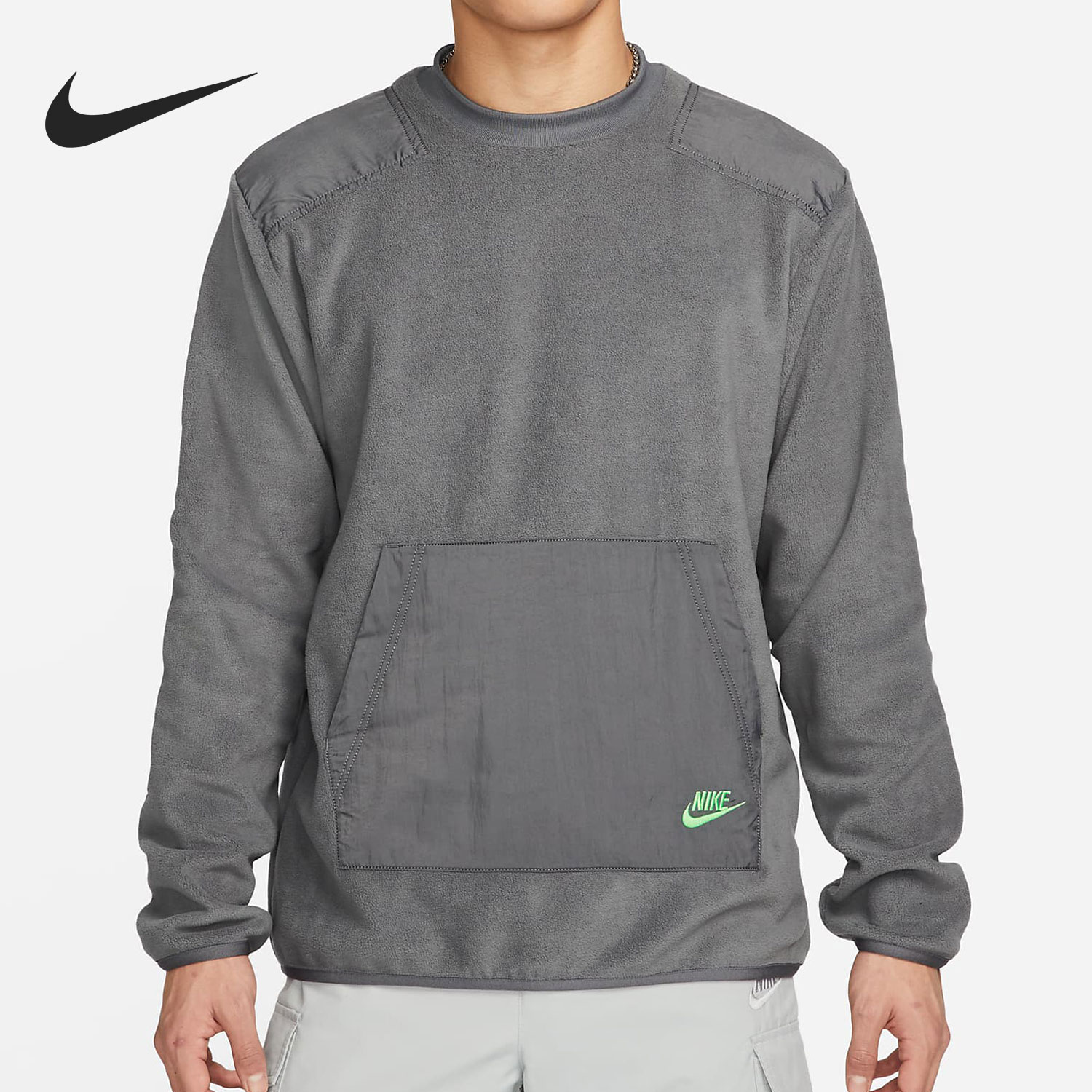 耐克男子毛绒圆领套头卫衣