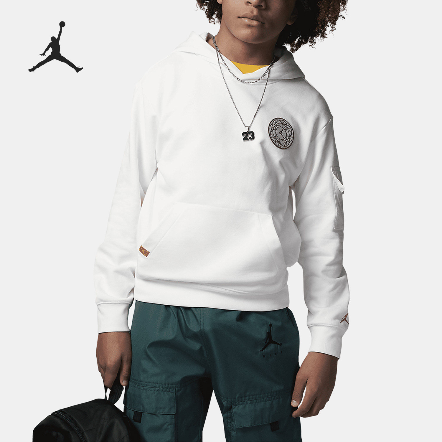 Nike/耐克官方正品Air Jordan大童运动休闲连帽卫衣FJ9648-110