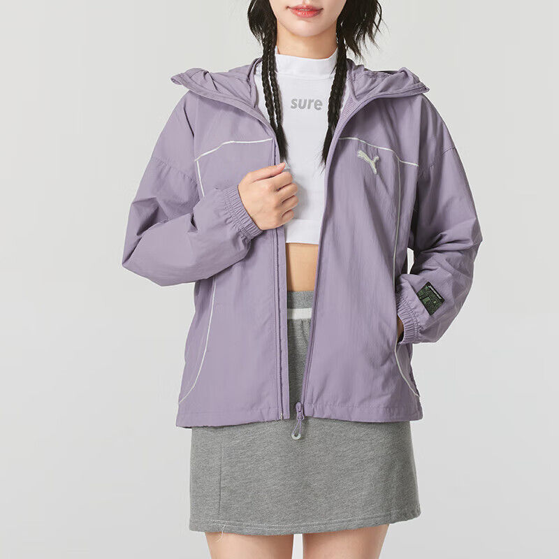 彪马女士防风连帽运动外套