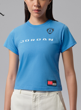 Nike/耐克正品JORDANBroklyn新款女大学经典蓝黑色T恤IR8804-412