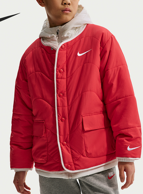 Nike/耐克官方正品秋冬大童 新年款保暖时尚单排扣夹克IU7352-657