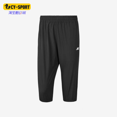 Skechers斯凯奇正品新款女子运动休闲梭织抽绳透气七分裤P222W108