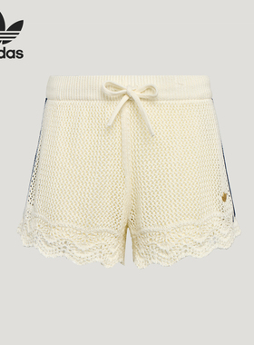 Adidas/阿迪达斯正品三叶草女士镂空针织运动休闲短裤KX0723