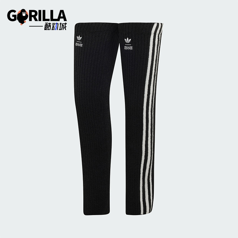 Adidas/阿迪达斯正品三叶草女士时尚简约高筒护腿袜套LD4843