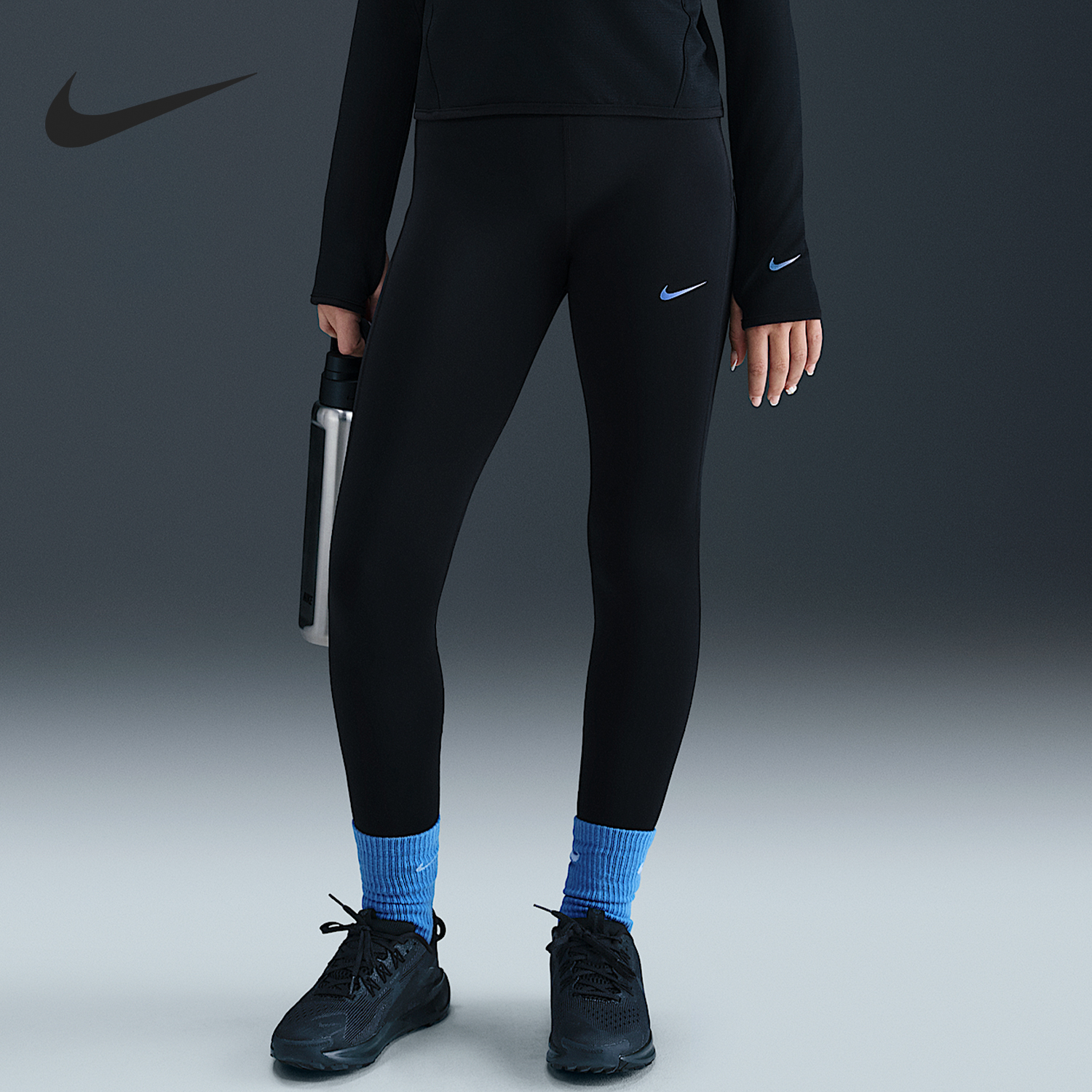 耐克大童运动紧身休闲长裤