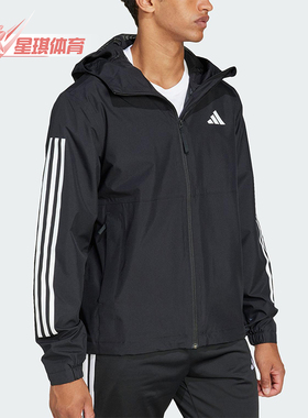 Adidas/阿迪达斯正品2025新款男士梭织连帽运动外套JD1043