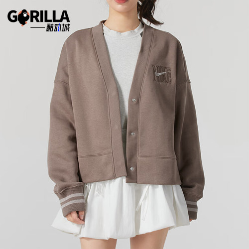 Nike/耐克正品运动休闲新款女士开衫针织加绒夹克外套HJ0947-233