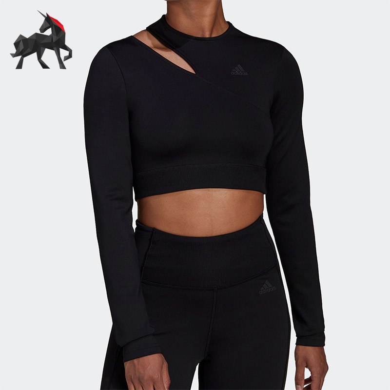 Adidas/阿迪达斯正品新款女士时尚修身休闲运动长袖T恤HM3179