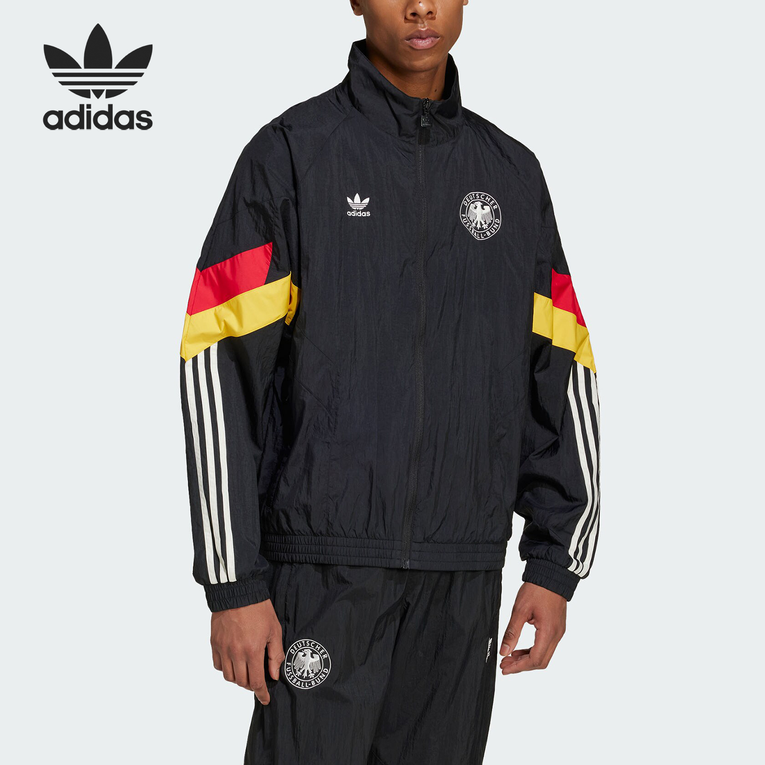 Adidas/阿迪达斯正品三叶草德国队男士足球夹克外套IY7049